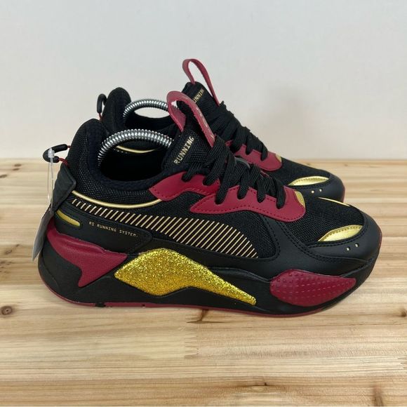 Puma Shoes - NEW Puma RS-X Glitz CC womens runnings shoes size 8 black red gold